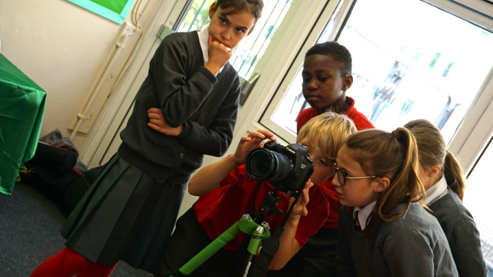 Children from Westminster Cathedral School learn film making skills from digital-works.